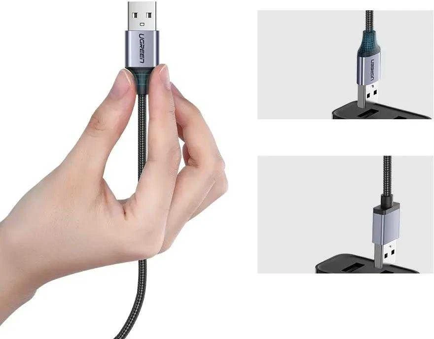 Laidas USB - Micro USB UGREEN US290 QC 3.0 2.4A 1m (juodas)