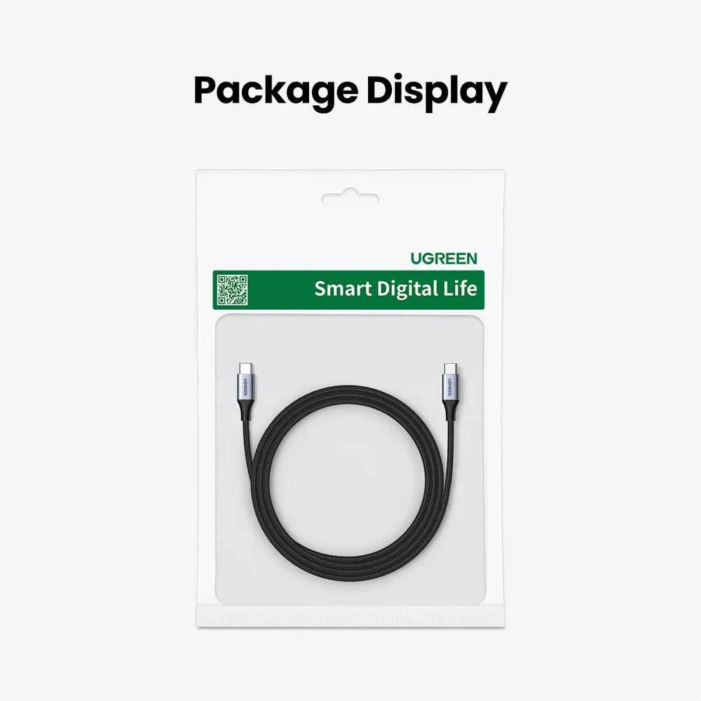 Laidas USB-C į USB-C UGREEN 15311, 1m (pilkas)