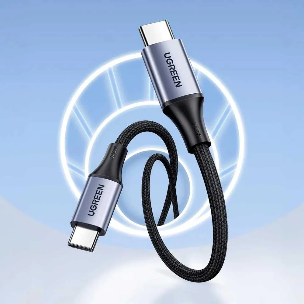 Laidas USB-C į USB-C UGREEN 15311, 1m (pilkas)