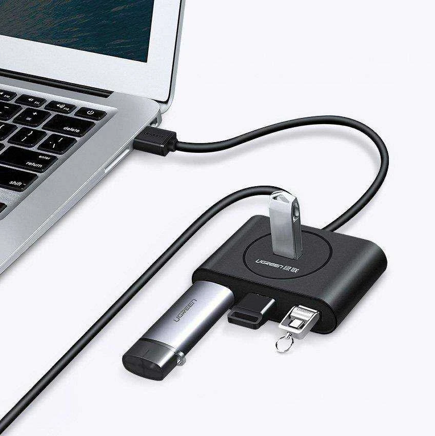 UGREEN USB 3.0 HUB 4in1 0.5m juodas