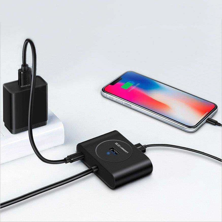 UGREEN USB 3.0 HUB 4in1 0.5m juodas