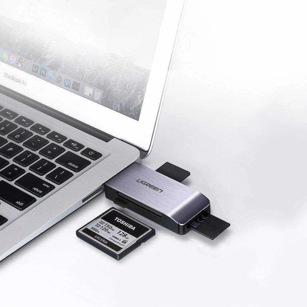 UGREEN USB Adapteris 4 in1 card reader SD + Micro SD (sidabrinis)