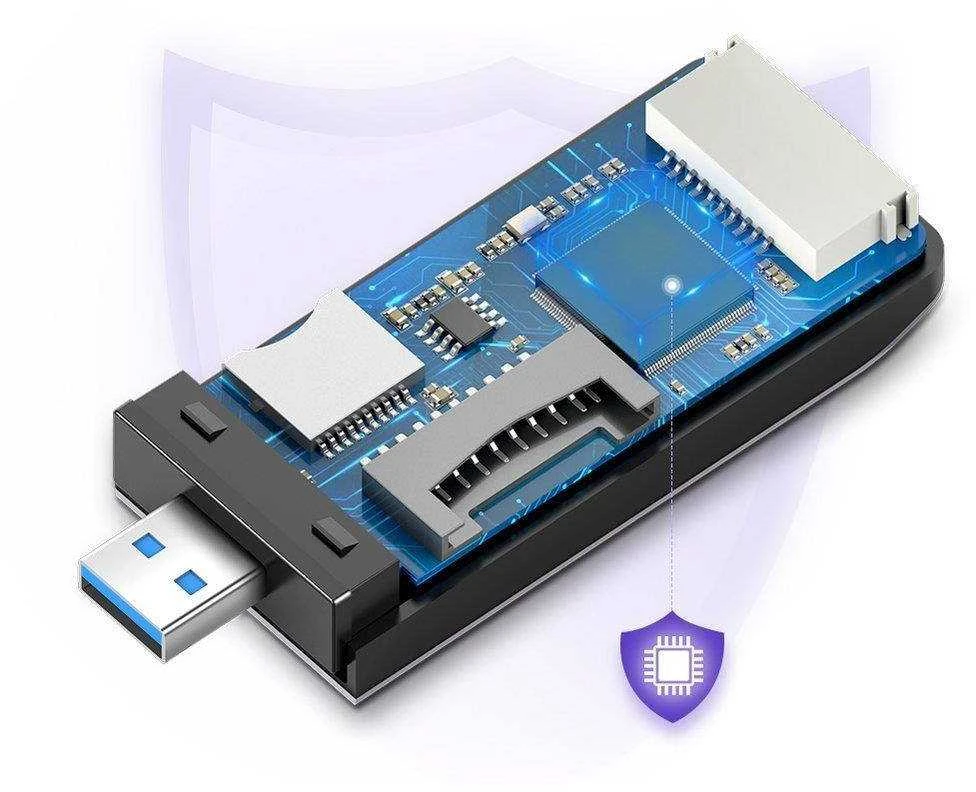 UGREEN USB Adapteris 4 in1 card reader SD + Micro SD (sidabrinis)