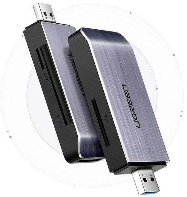 UGREEN USB Adapteris 4 in1 card reader SD + Micro SD (sidabrinis)