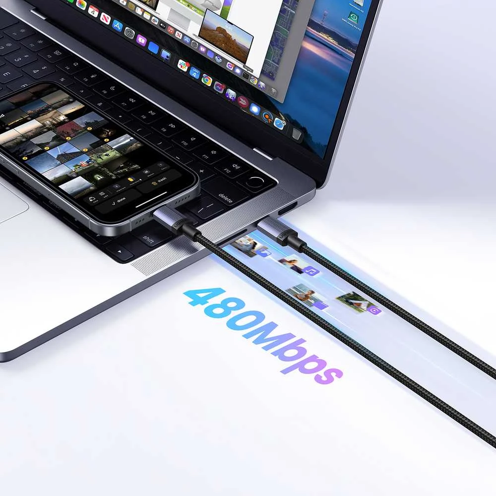 Ugreen USB-C į USB-C PD kabelis 240W 2m - Juodas