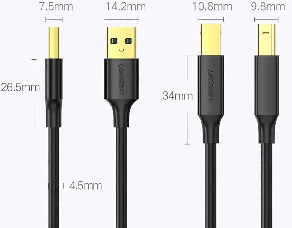 UGREEN US135 USB 2.0 AB spausdintuvo laidas 2m