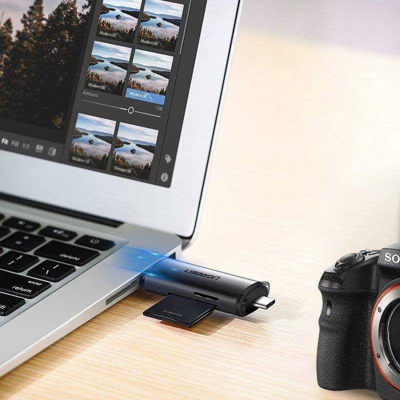 UGREEN USB + USB-C adapteris kortelių skaitytuvas SD + Micro SD