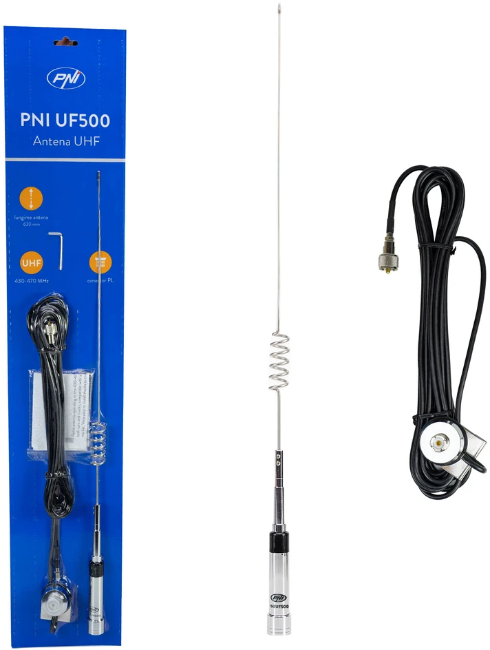 UHF antena PNI UF500, 63 cm, 430-470 MHz, su magnetiniu pagrindu