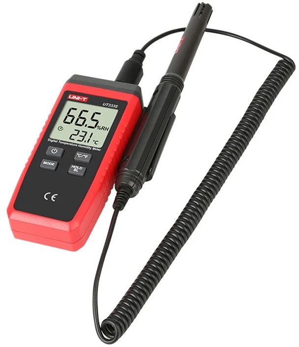 Uni-t termo-higrometras; 1x/s; -10÷60°C; 0÷100% sant. oro drėgmės; °C,°F
