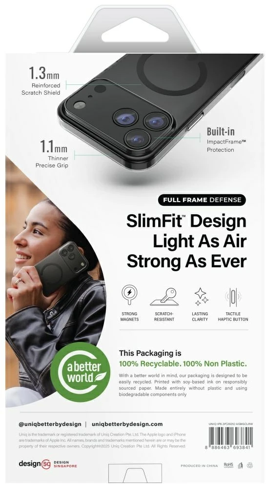 UNIQ Airsuit Dėklas Apple iPhone 17 Pro Magclick Charging skaidrus