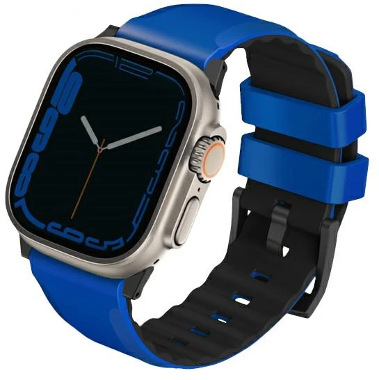 UNIQ Linus apyrankė Apple Watch Series 1-8/SE/SE2/SE3/Ultra1/2/3 42/44/45/49mm Airosoft Silicone mėlynas