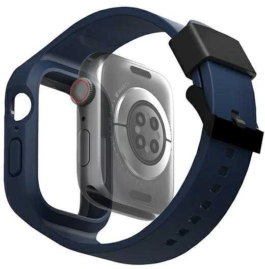 UNIQ Monos apyrankė 2in1 Apple Watch apyrankė + Dėklas Series 4/5/6/7/8/SE/SE2/SE3 44/45mm marine mėlynas