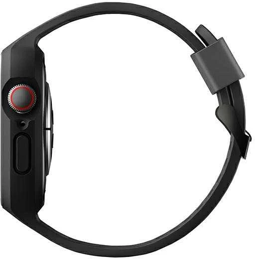 UNIQ Monos apyrankė 2in1 Apple Watch apyrankė + Dėklas Series 4/5/6/7/8/SE/SE2/SE3 44/45mm midnight juodos spalvos
