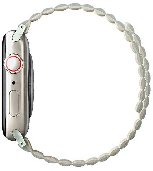 Uniq Išmaniojo laikrodžio Apple Watch 4/5/6/7/8/SE magnetinis/dvipusis dirželis, Smėlio/Žalsvos spalvos, 40/41mm