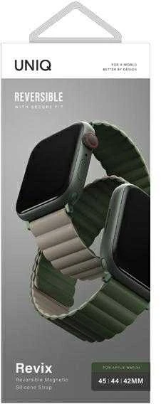 UNIQ Revix apyrankė Apple Watch Series1-8/SE1/2/3/Ultra1/2/3 42/44/45/49mm Reversible Magnetic žalios spalvos