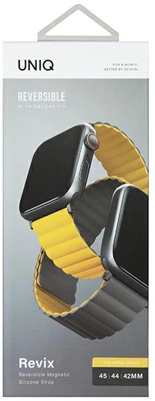 UNIQ Revix apyrankė Apple Watch Series1-8/SE/SE2/3/Ultra1/2/3 42/44/45/49mm Reversible Magnetic garstyčių spalvos