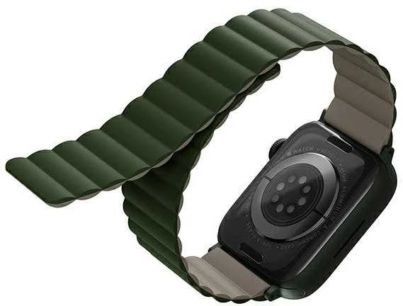 UNIQ Revix apyrankė Apple Watch Series1-8/SE1/2/3/Ultra1/2/3 42/44/45/49mm Reversible Magnetic žalios spalvos