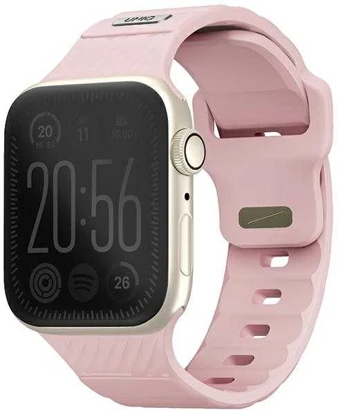 UNIQ Stride Apple Watch Series 1/2/3/4/5/6/7/8/9/SE/SE2/SE3 38/40/41mm FKM Rubber apyrankė rožinės spalvos/Pale