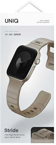 UNIQ apyrankė Stride Apple Watch Series 1/2/3/4/5/6/7/8/9/SE/SE3 38/40/41mm FKM Rubber apyrankė khaki/pale