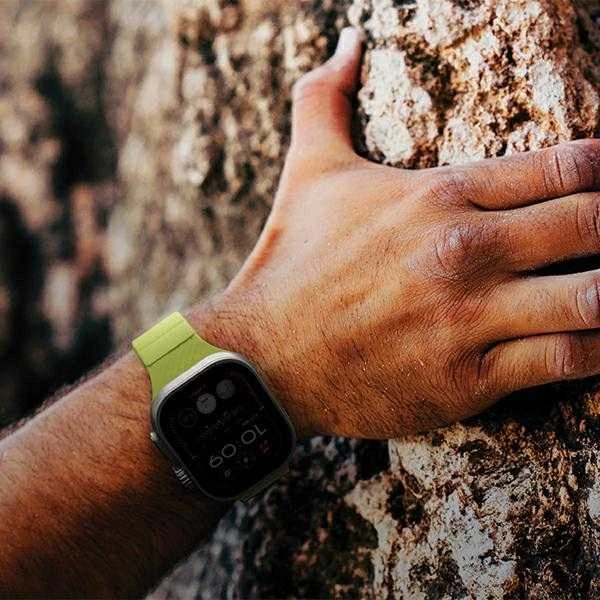 UNIQ Stride Apple Watch Series 1/2/3/4/5/6/7/8/9/SE/SE2/SE3 38/40/41mm FKM Rubber apyrankė rožinės spalvos/Pale