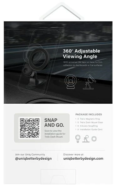 UNIQ magnetic holder Trelix Car Dash Mount midnight juodos spalvos
