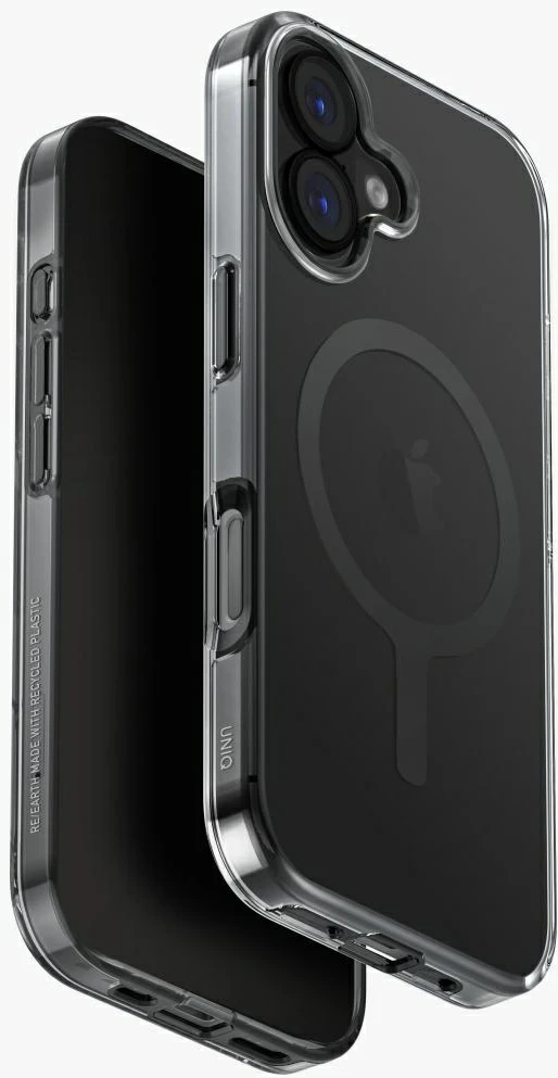 UNIQ Clario dėklas skirtas iPhone 17 Magclick Charging juodos spalvos