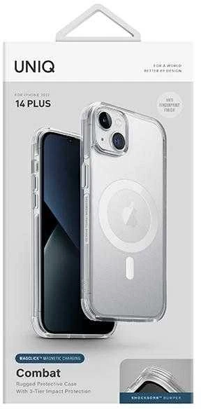 UNIQ Combat dėklas Apple iPhone 14 Plus / 15 Plus 6,7" Magclick įkrovimas atlasinis skaidrus