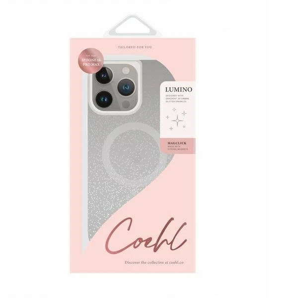 UNIQ dėklas Coehl Lumino Apple iPhone 16 Pro Max 6.9″ Magnetic Charging sparkling sidabrinis