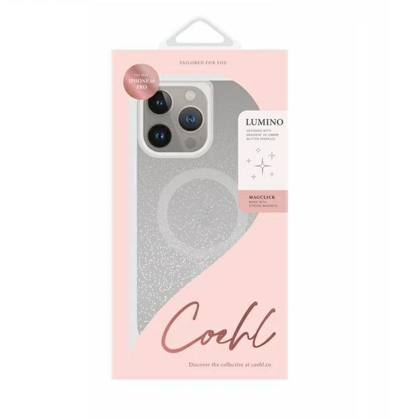 UNIQ dėklas Coehl Lumino Apple iPhone 16 Pro 6.3″ Magnetic Charging sparkling sidabrinis