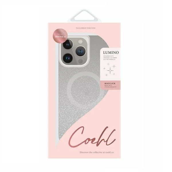 UNIQ dėklas Coehl Lumino Apple iPhone 16 6.1″ Magnetic Charging sparkling sidabrinis