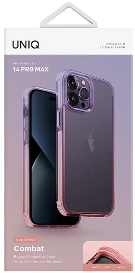 UNIQ Combat Duo Dėklas Apple iPhone 14 Pro Max 6,7″ lilac lavender-rožinės spalvos