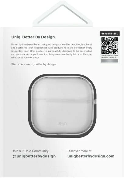 UNIQ dėklas Glase AirPods 4 glossy clear