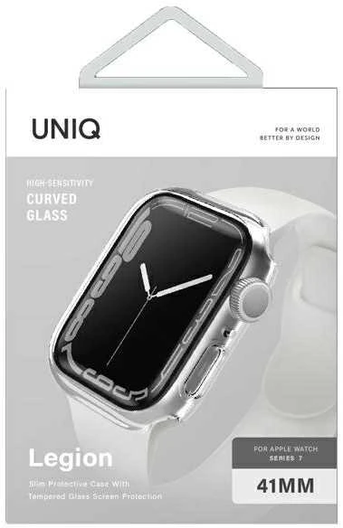 UNIQ Legion Dėklas Apple Watch Series 7/8/SE 2 41mm skaidrus