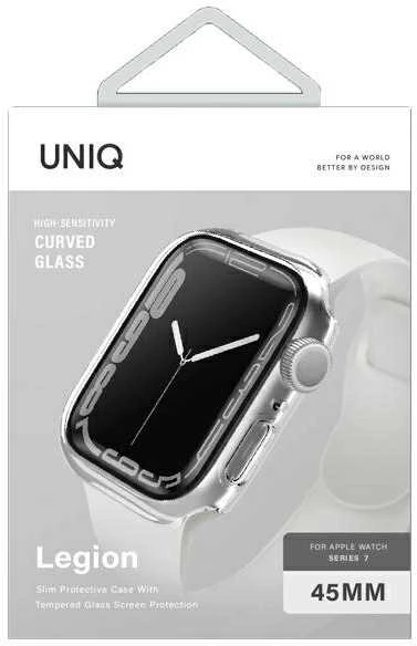 UNIQ Legion Dėklas Apple Watch Series 7/8/SE 2 45mm skaidrus