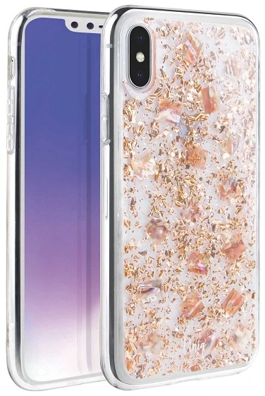 UNIQ Lumence skaidrus Dėklas Apple iPhone Xs Max rose auksinis