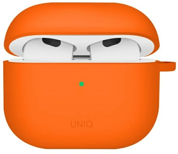 UNIQ dėklas Nexo AirPods 4 + Ear Hooks Silicone volt oranžinės spalvos