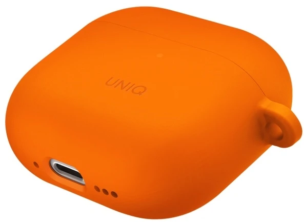 UNIQ dėklas Nexo AirPods 4 + Ear Hooks Silicone volt oranžinės spalvos