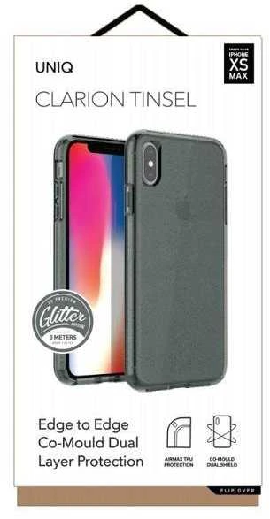 UNIQ dėklas Clarion Tinsel Apple iPhone Xs Max juodos spalvos
