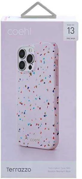 UNIQ Coehl Terrazzo Dėklas Apple iPhone 13 Pro Max 6,7″ blush rožinės spalvos