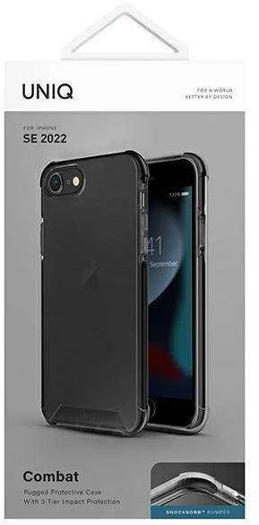 UNIQ Combat dėklas Apple iPhone SE 2022 / SE 2020 / 7 / 8, anglies juodos spalvos