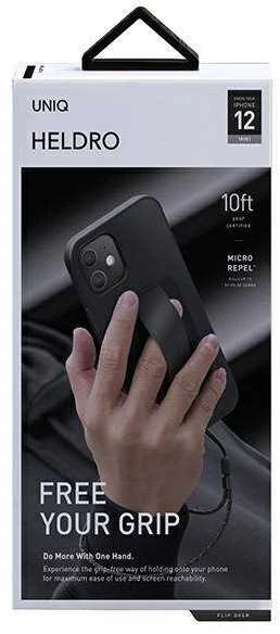 UNIQ Heldro Dėklas Apple iPhone 12 mini 5,4″ midnight juodos spalvos Antimicrobial
