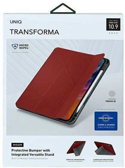 UNIQ Transskirtasma Rigor Dėklas Apple iPad Air 10,9 (2020) coral red Antimicrobial