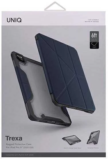 Panzer Glass UNIQ dėklas Trexa Apple iPad Pro 11" 2021/2020 Apple iPad Air 10.9" (2022/2020) Antimicrobial mėlynos spalvos
