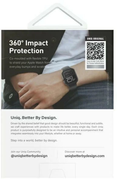 UNIQ Valencia dėklas Apple Watch Series 46mm titano sidabrinis