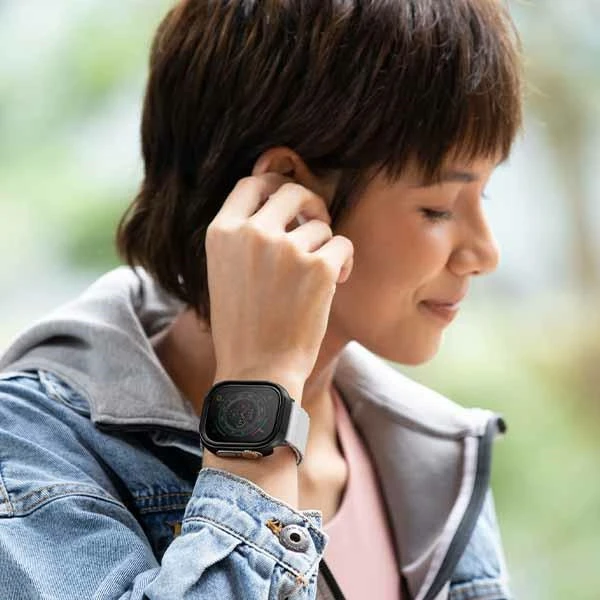 UNIQ Valencia Dėklas Apple Watch Ultra /Ultra 2/ Ultra 3 49 mm. midnight juodos spalvos