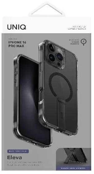 UNIQ dėklas Eleva with Vertica Standi Phone 16 Pro Max 6.9″ juodos spalvos/carbon juodos spalvos