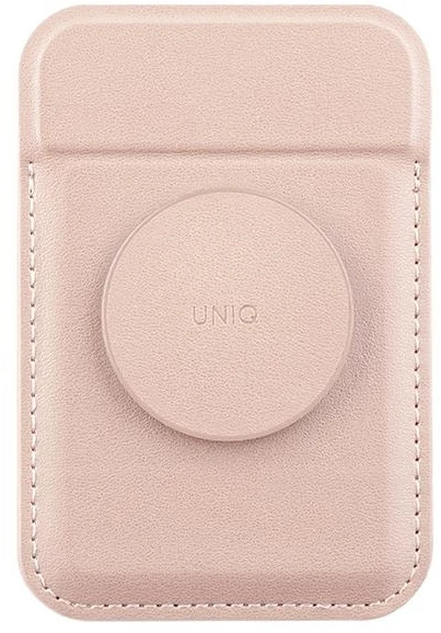 Dėklas UNIQ Flixa Magnetic Card Wallet with Stand Rožinė/Blush Rožinė MagSafe