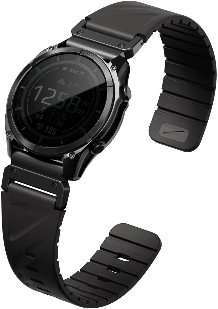 UNIQ Fluo x Smart-Fit apyrankė for Garmin 22mm juodos spalvos