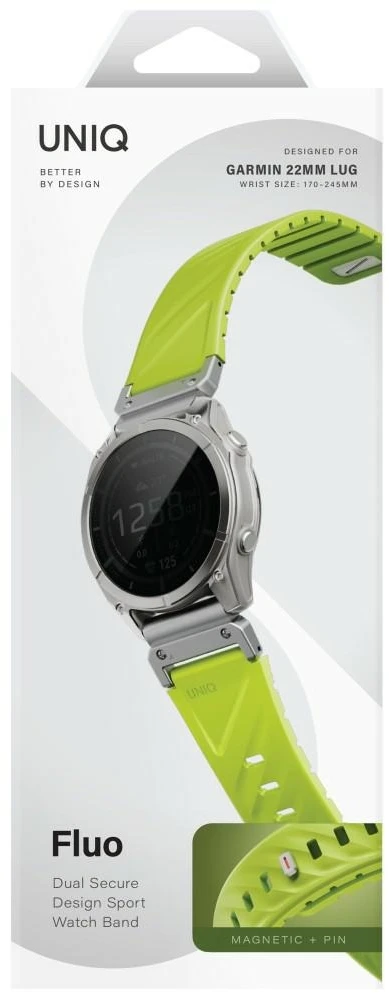 UNIQ Fluo x Smart-Fit apyrankė for Garmin 22mm Lime