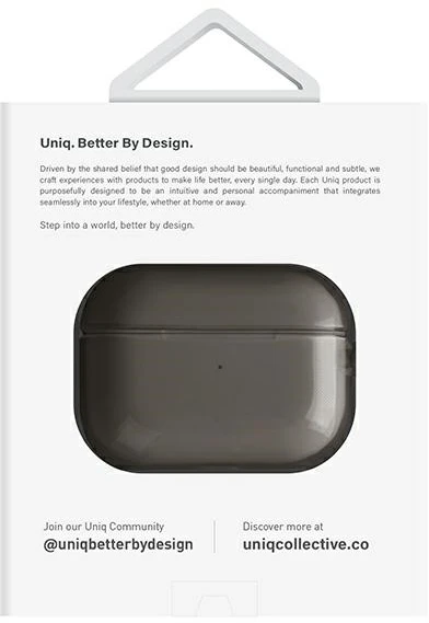 UNIQ Glase Dėklas AirPods Pro 2 gen glossy smoke